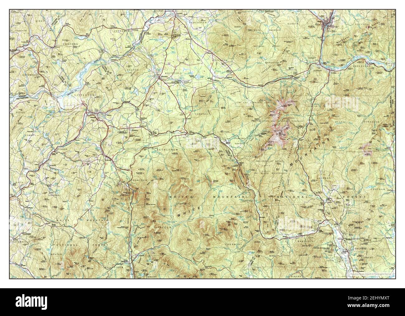 New hampshire mount washington map hires stock photography and images Alamy