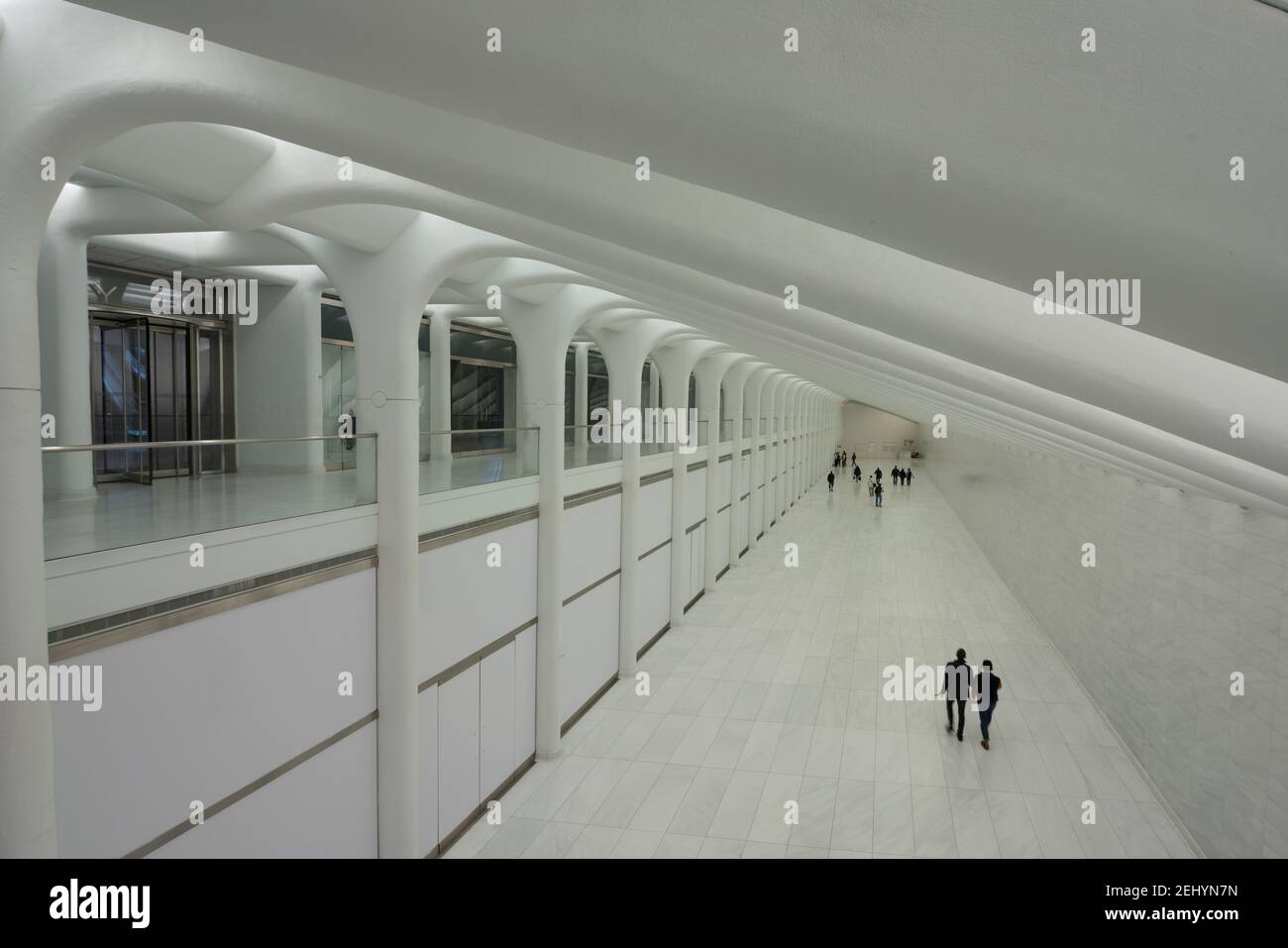 Underground Passageways from One World Trade Center Station to Brookfield Place (World Financial Center) at Lower Manhattan New York City NY USA. Stock Photo