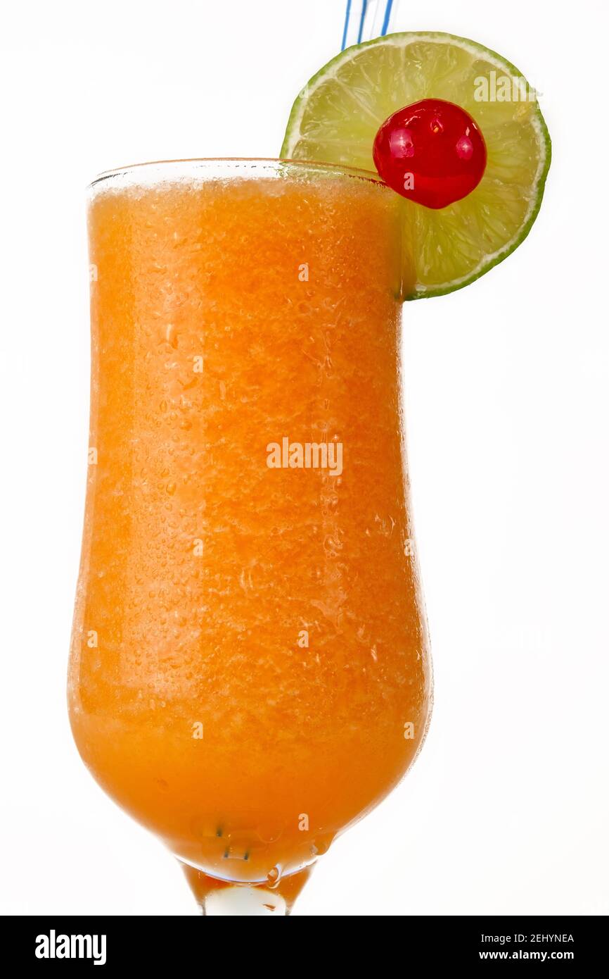 Macro of an orange-flavored daiquiri cocktail Stock Photo