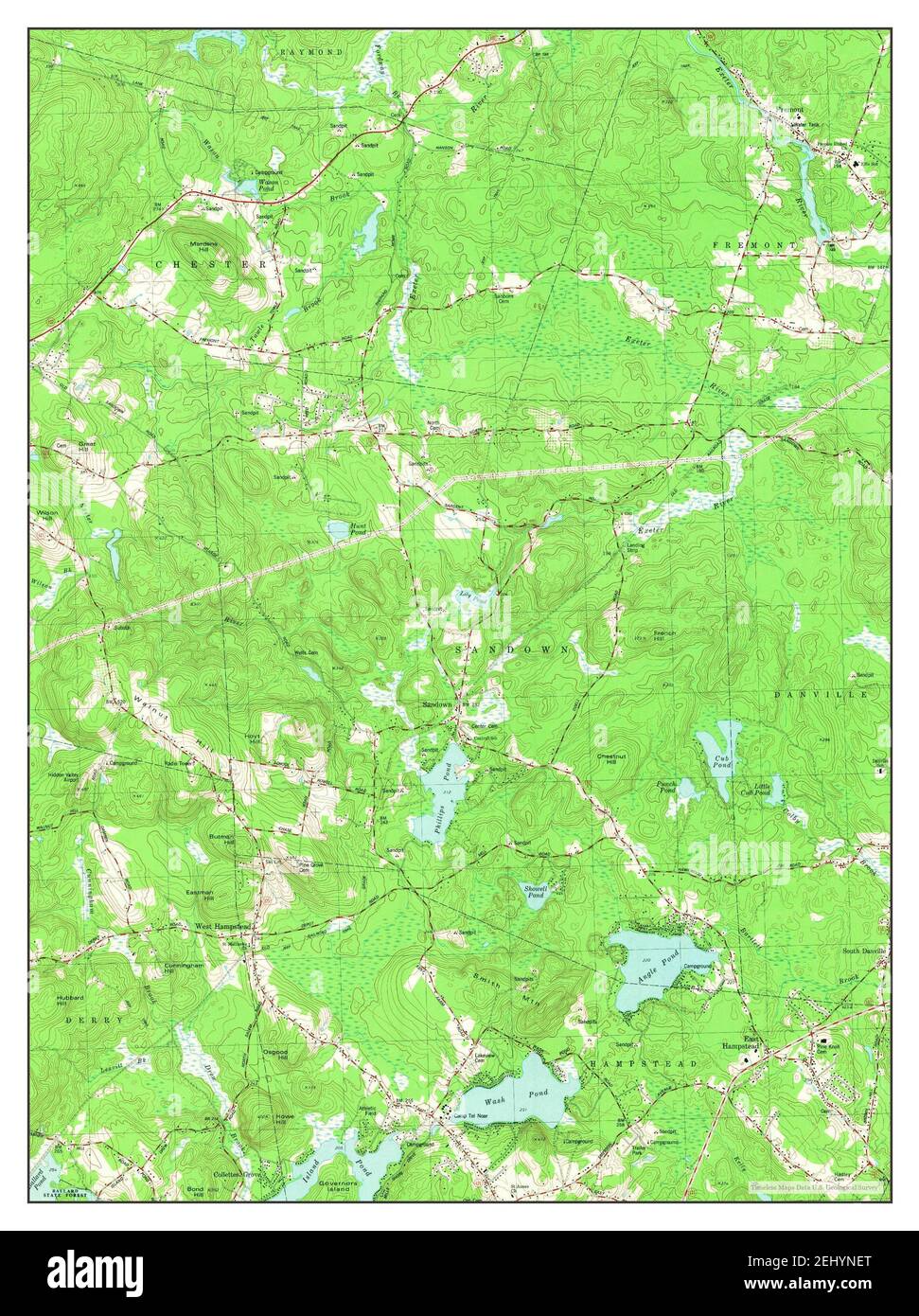 Sandown, New Hampshire, map 1981, 124000, United States of America by Timeless Maps, data U.S