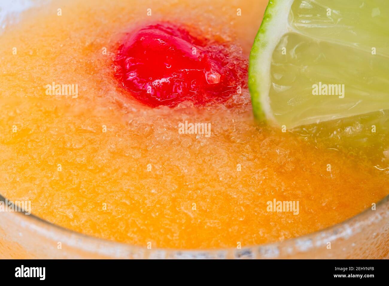 Macro of an orange-flavored daiquiri cocktail Stock Photo