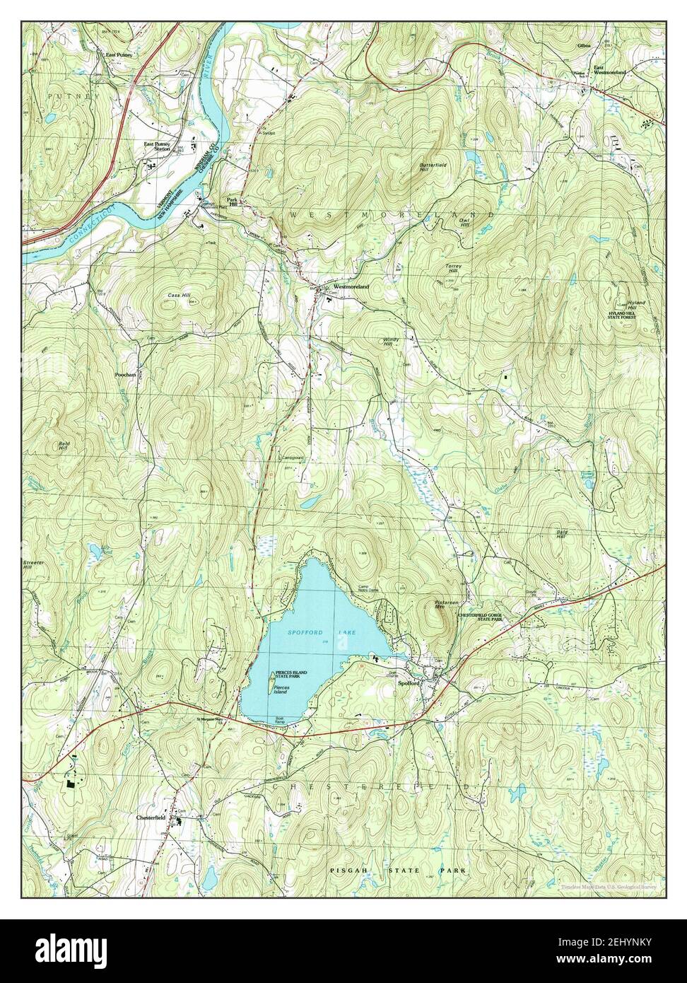Spofford, New Hampshire, map 1998, 1:24000, United States of America by Timeless Maps, data U.S. Geological Survey Stock Photo
