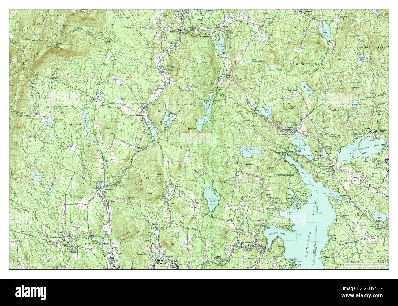 Sunapee, New Hampshire, map 1984, 125000, United States of America by