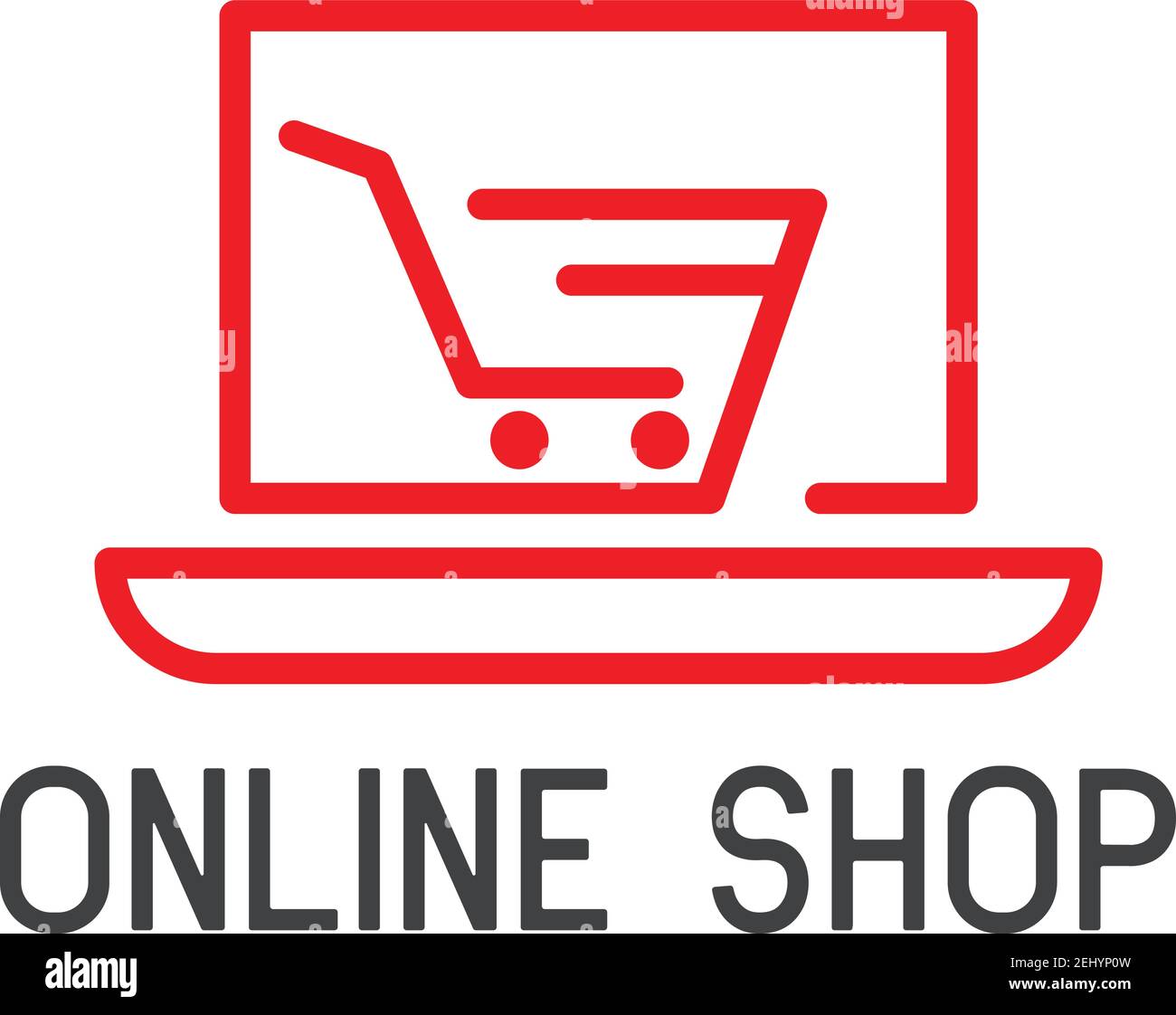 online shopping logo on white background. vector illustration Stock Vector