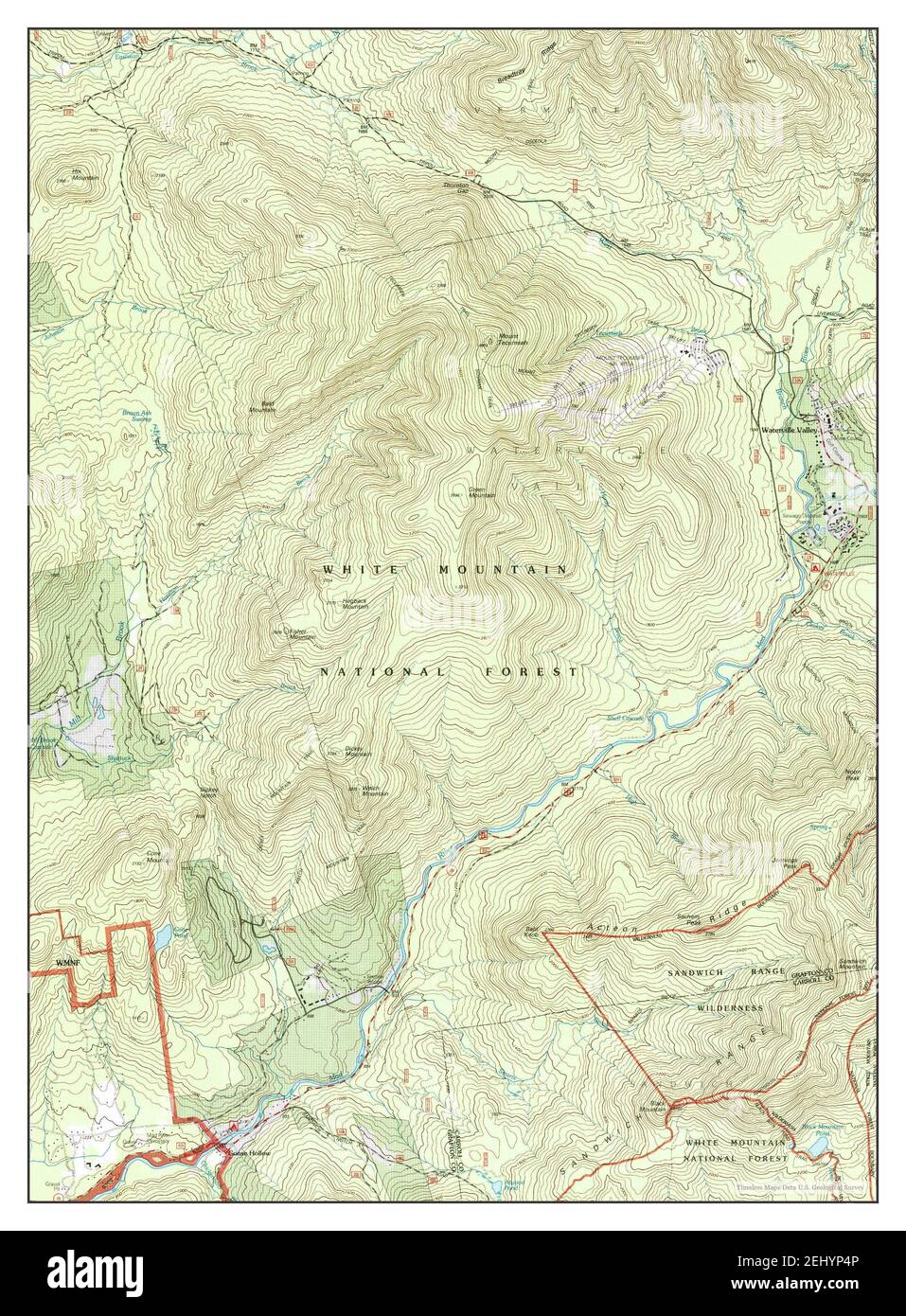 Waterville Valley, New Hampshire, map 1995, 124000, United States of