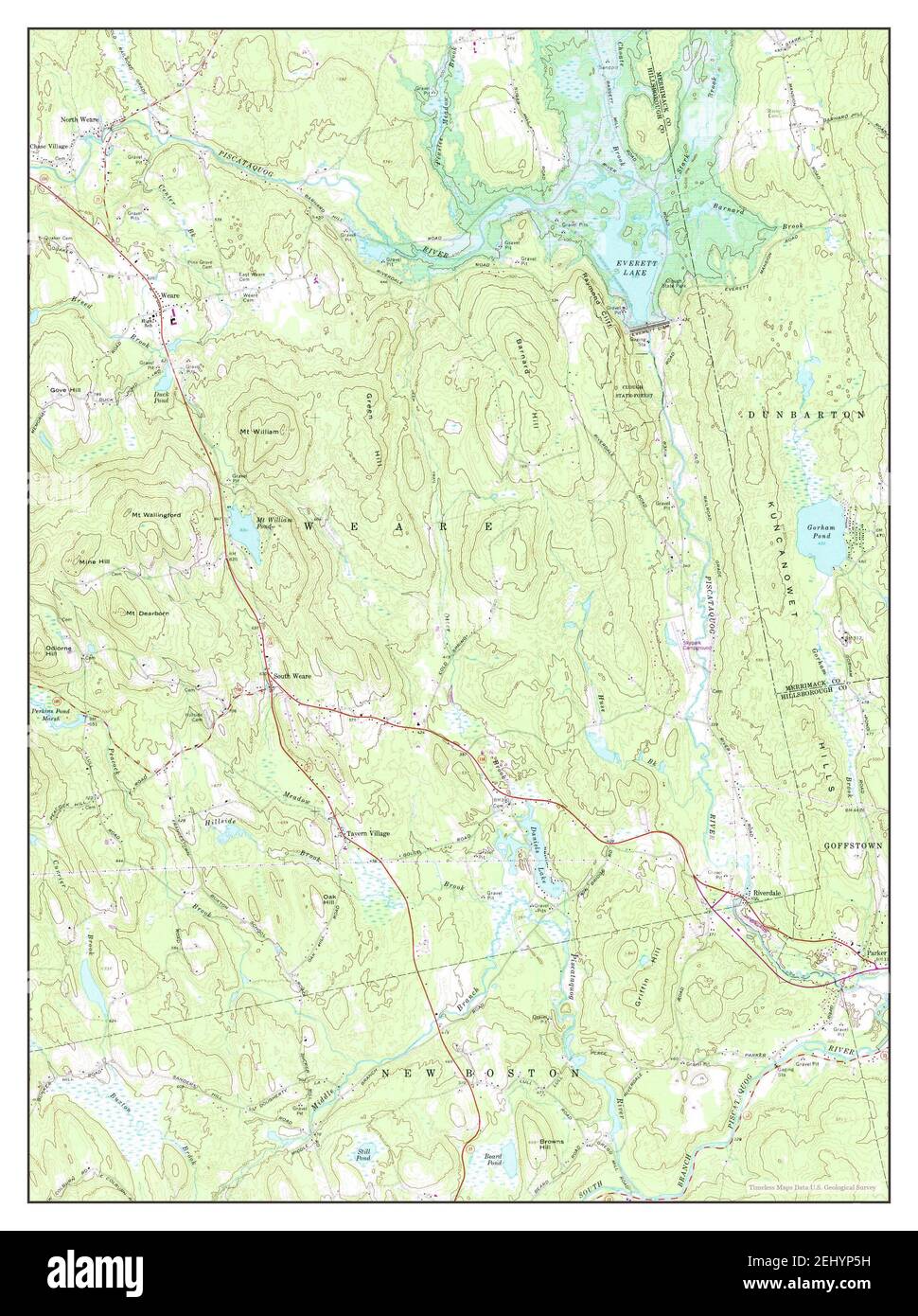 Weare, New Hampshire, map 1967, 124000, United States of America by