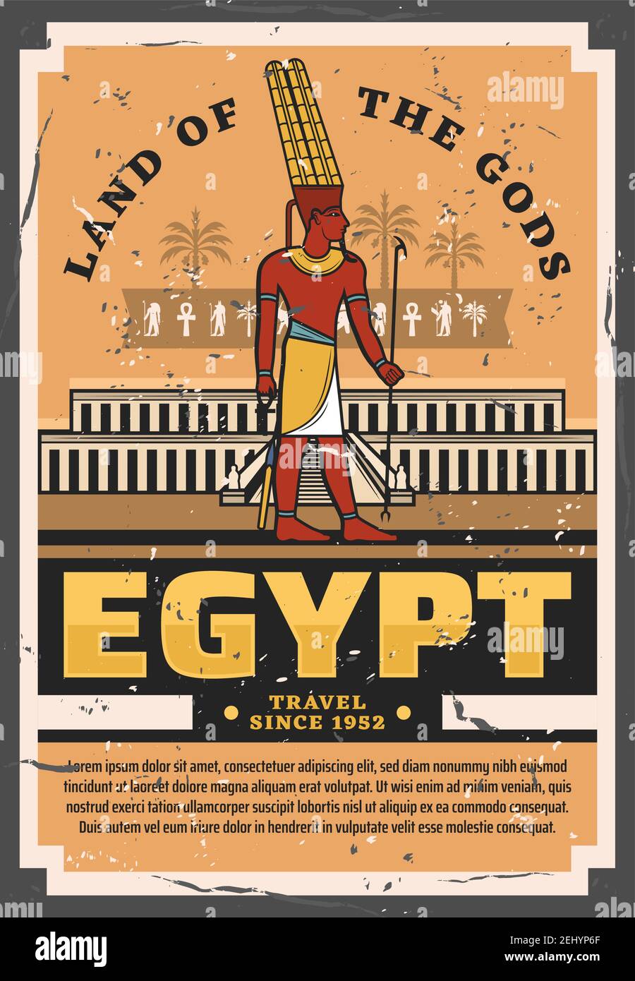 Vintage Travel Poster Egypt High Resolution Stock Photography and