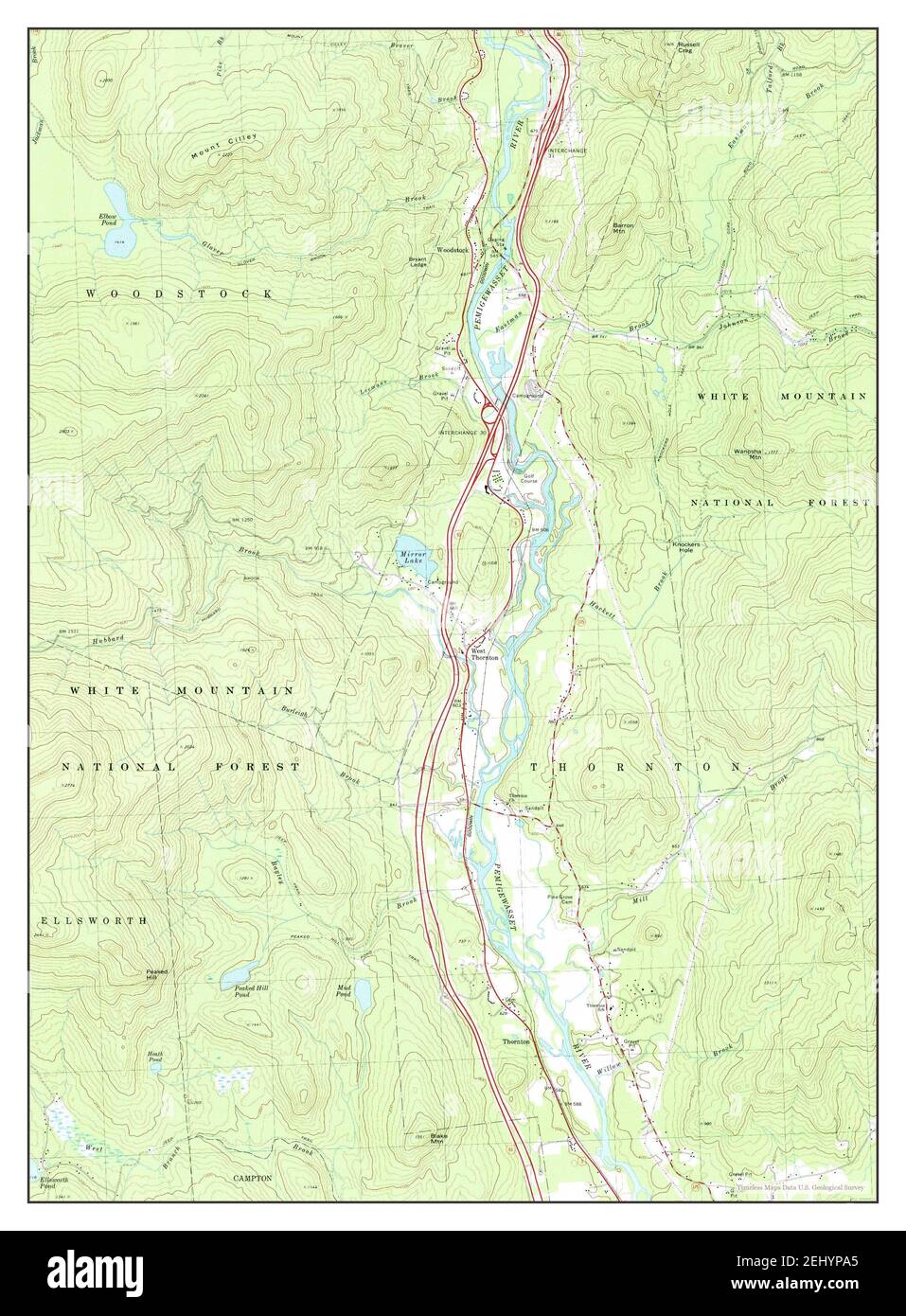 Woodstock New Hampshire Map High Resolution Stock Photography and
