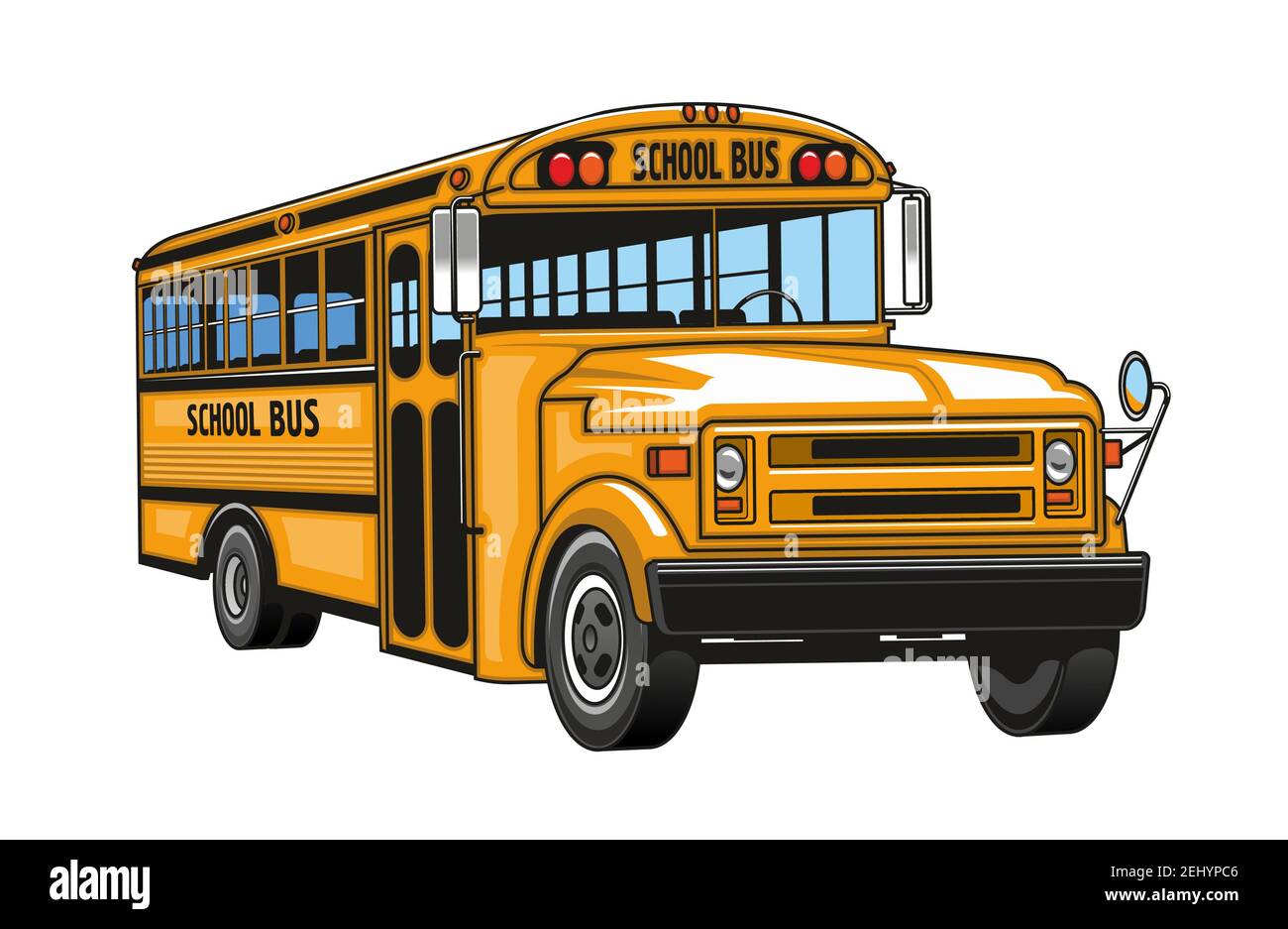 School bus cartoon. Vector isolated yellow bus vehicle, Back to School and  students transportation symbol Stock Vector Image & Art - Alamy