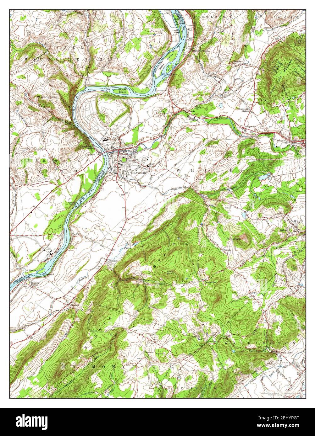 Belvidere, New Jersey, map 1955, 124000, United States of America by