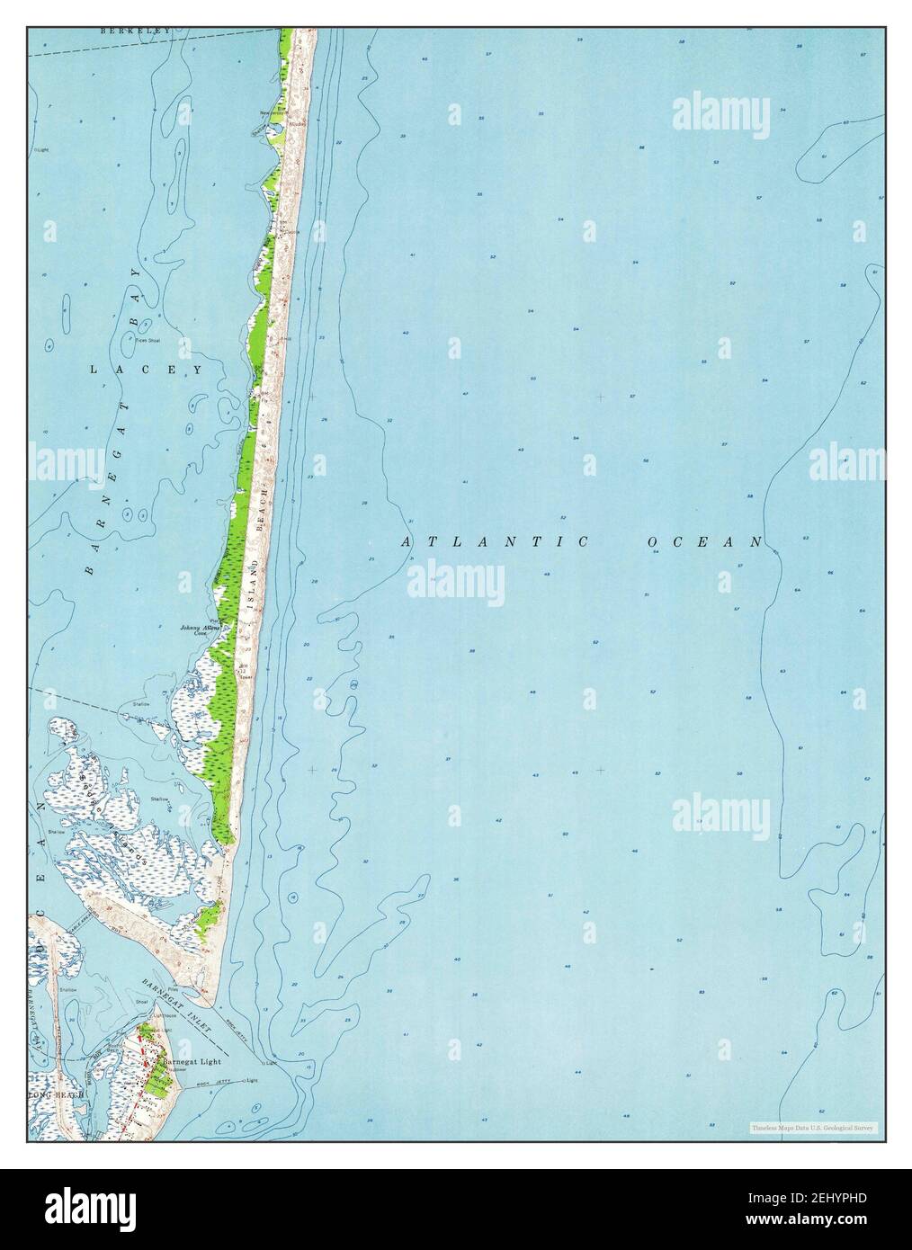 Barnegat Light, New Jersey, map 1953, 124000, United States of America