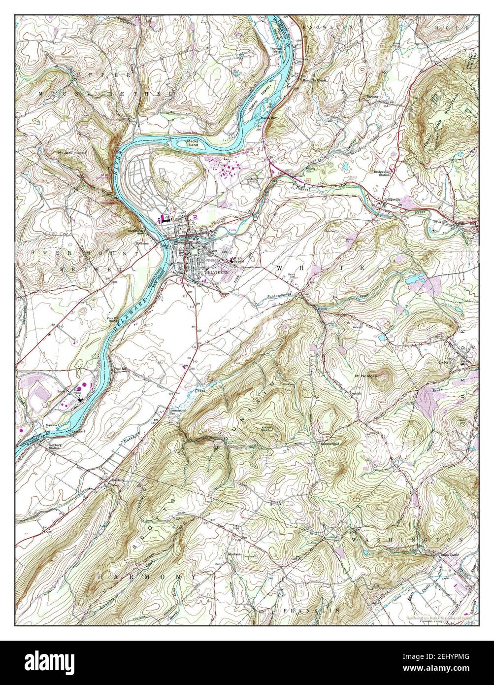 Belvidere, New Jersey, map 1992, 124000, United States of America by