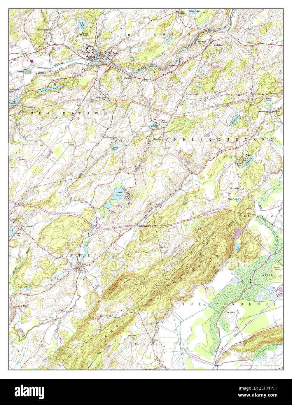 Blairstown, New Jersey, map 1954, 124000, United States of America by