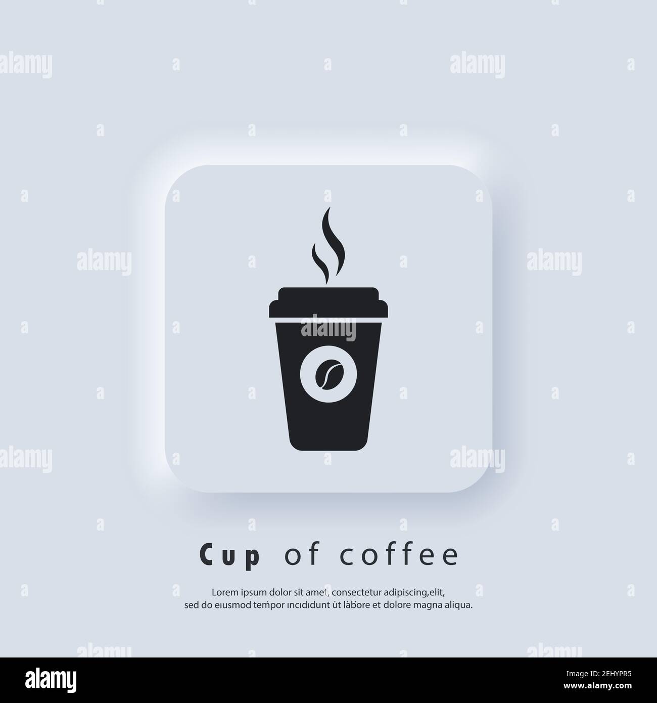 Coffee shop logo. Hot coffee cup icon. Disposable coffee cup icon with ...