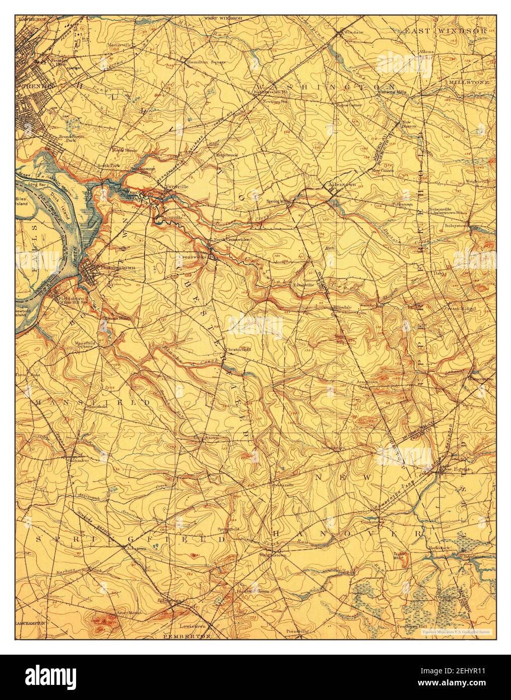 Bordentown, New Jersey, map 1906, 162500, United States of America by