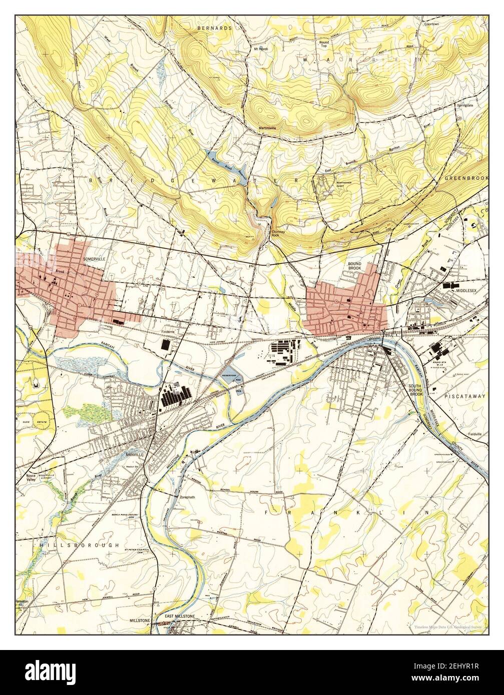 Bound Brook, New Jersey, map 1947, 124000, United States of America by
