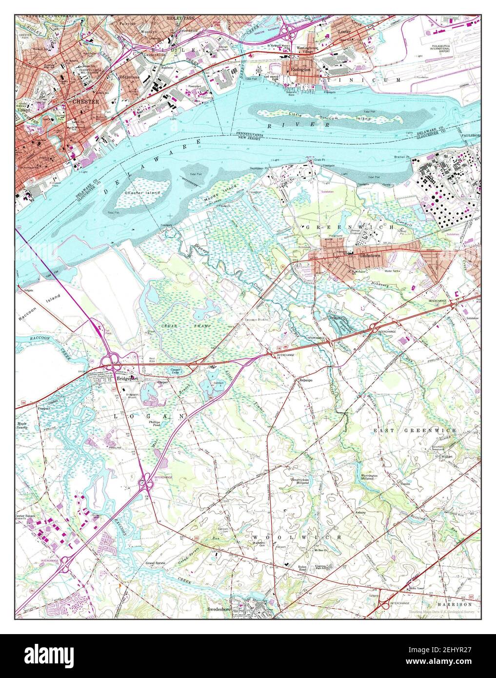 Bridgeport, New Jersey, map 1967, 124000, United States of America by