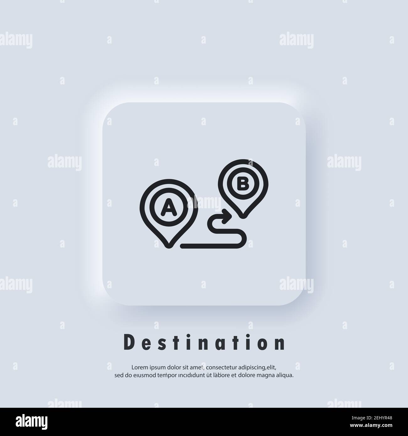 Track A Route Distance Travel Navigation Line Icon. Track Distance. Destination Icon. Route  Location. Map Location. Vector Eps 10. Ui Icon. Neumorphic Ui Ux White User  Inter Stock Vector Image & Art - Alamy