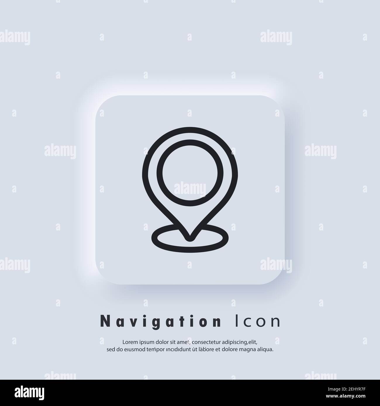 Location pin, store point. Local marketing e-commerce campaign strategy.  GPS location. Map pin icon. Vector EPS 10. UI icon. Neumorphic UI UX white  us Stock Vector Image & Art - Alamy