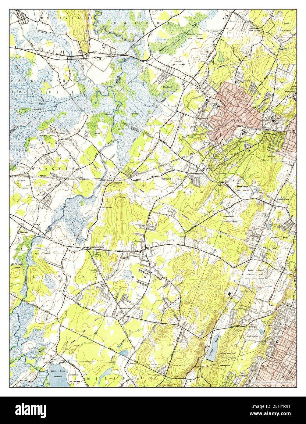 Map of caldwell new jersey Cut Out Stock Images & Pictures Alamy