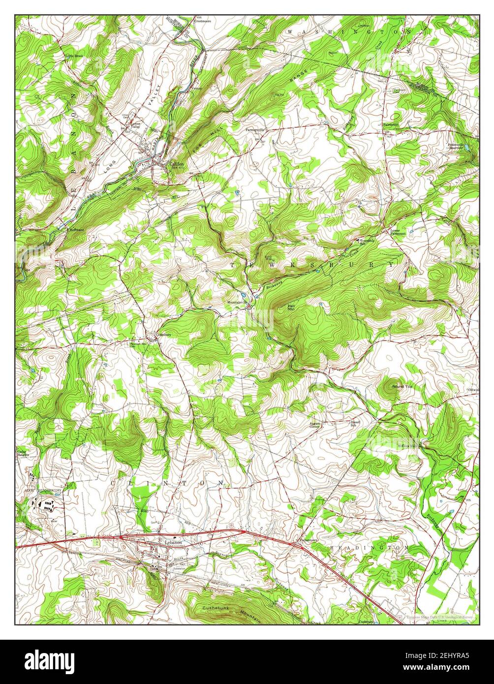 Califon, New Jersey, map 1954, 124000, United States of America by