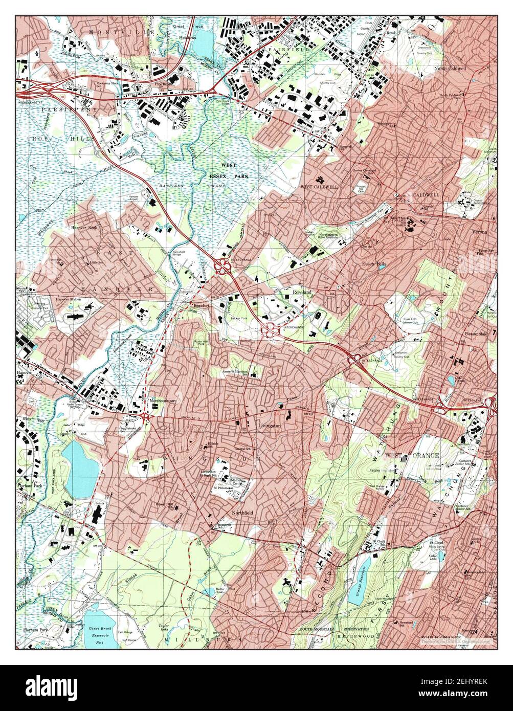 Map of caldwell new jersey Cut Out Stock Images & Pictures Alamy