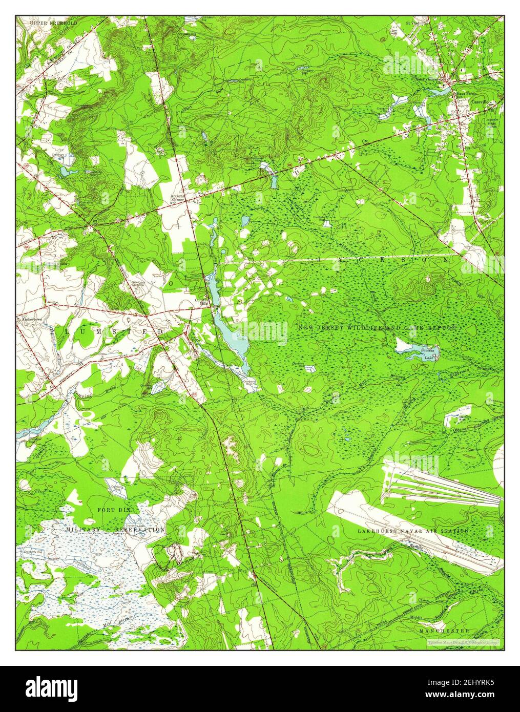 Cassville, New Jersey, map 1957, 1:24000, United States of America by Timeless Maps, data U.S. Geological Survey Stock Photo