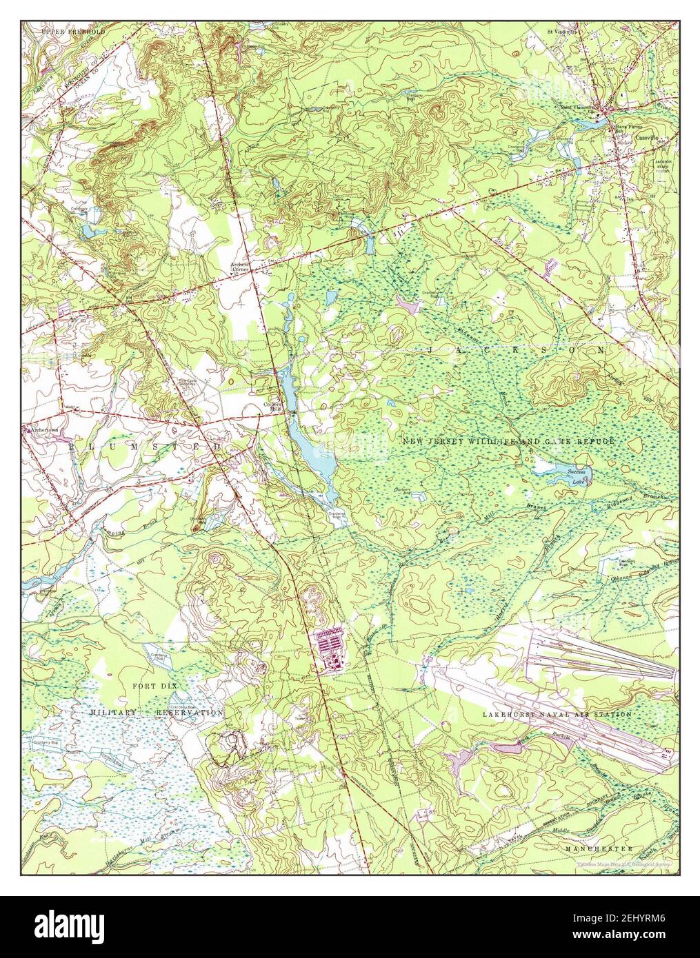 Cassville, New Jersey, map 1957, 1:24000, United States of America by Timeless Maps, data U.S. Geological Survey Stock Photo