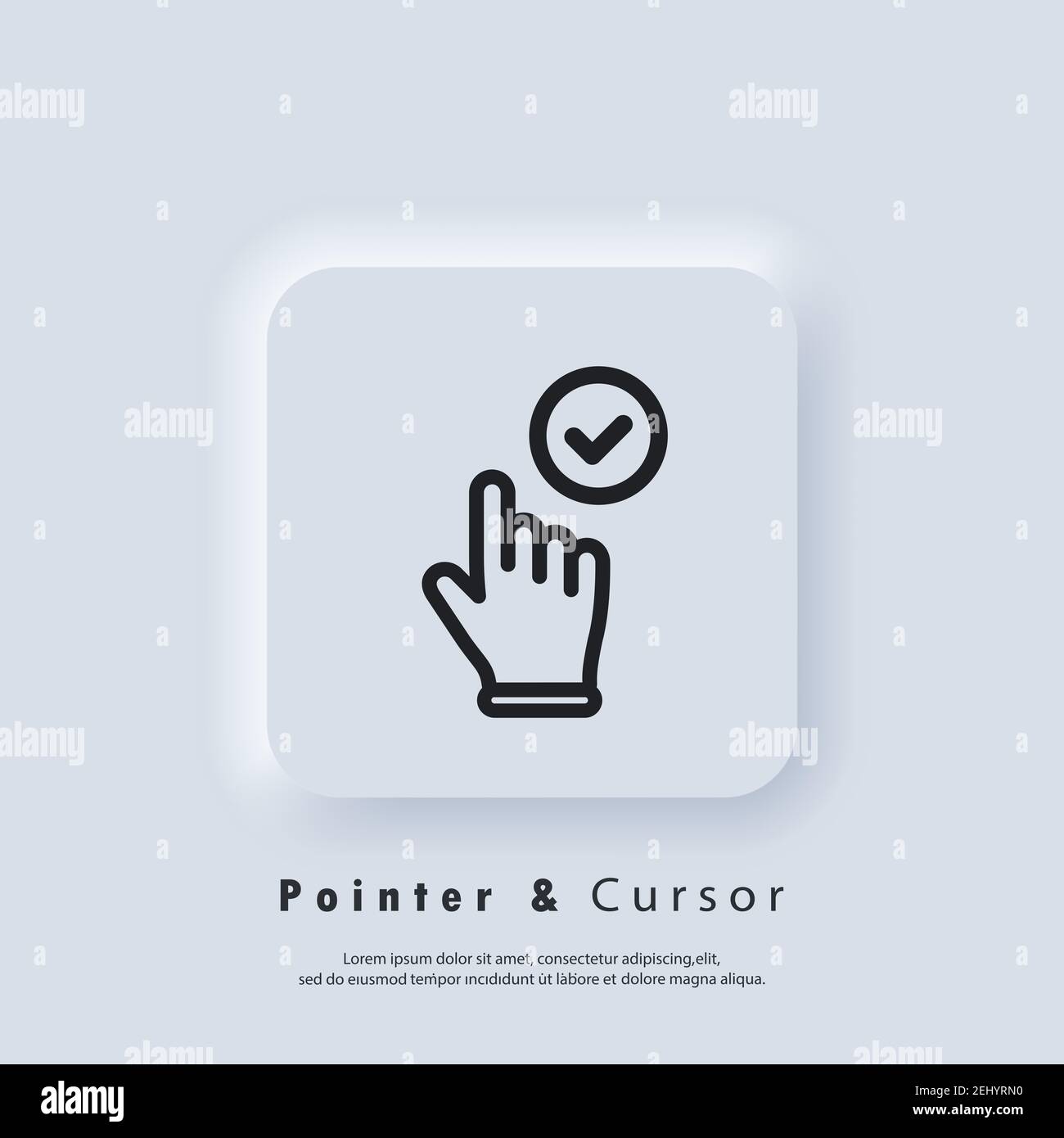Clicking finger icon, cursor. Hand pointer, clicking icon. Vector EPS 10 Stock Vector