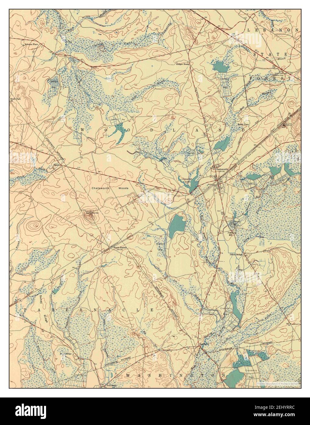 Chatsworth, New Jersey, map 1951, 124000, United States of America by