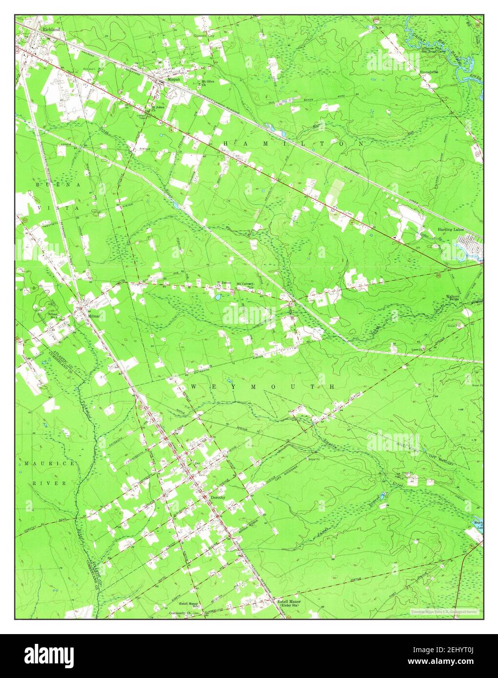 Dorothy, New Jersey, map 1956, 124000, United States of America by