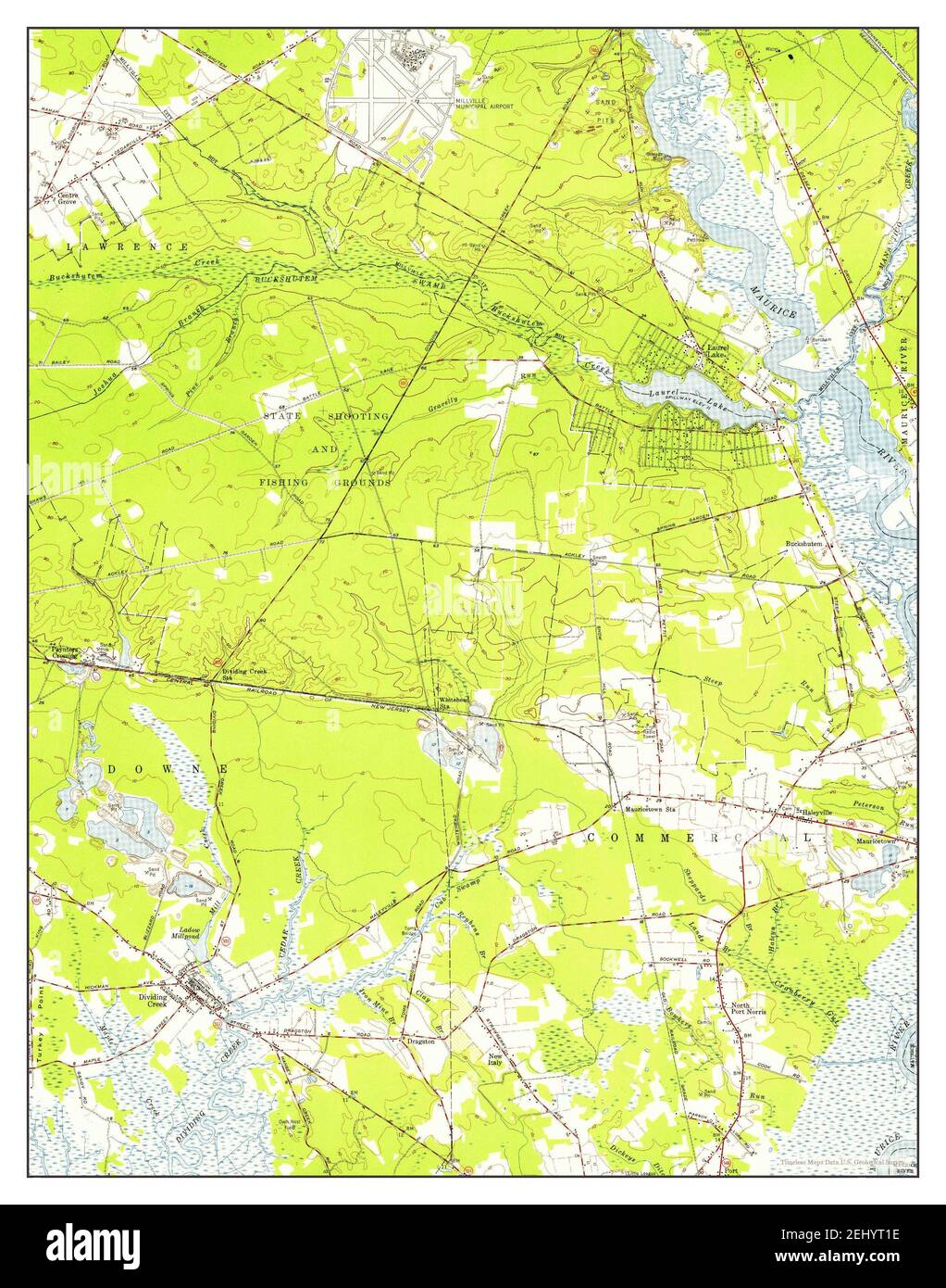 Dividing Creek, New Jersey, map 1956, 124000, United States of America