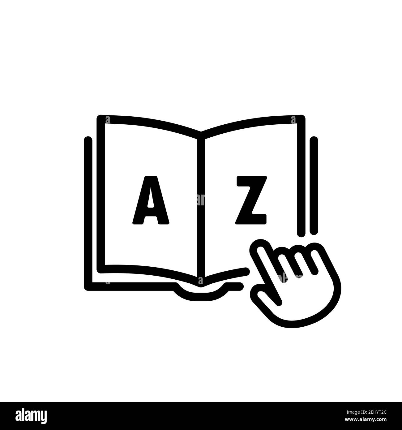 Dictionary icon. Internet education concept, e-learning resources, remote  online courses. Glossary. Badge with book icon Stock Vector Image & Art -  Alamy