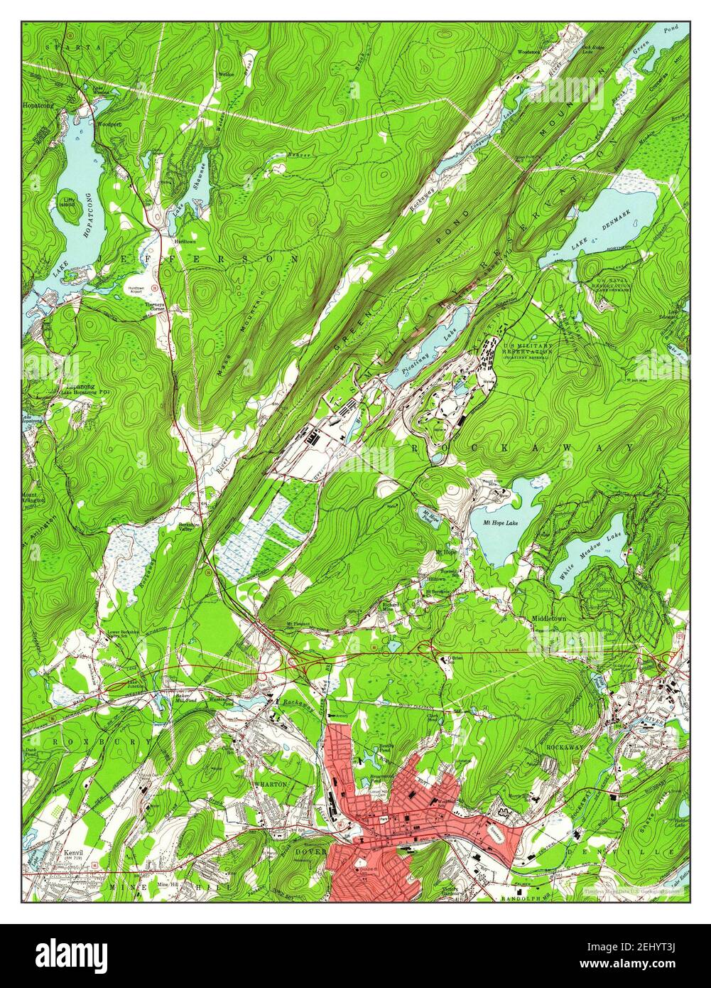 Dover, New Jersey, map 1954, 124000, United States of America by
