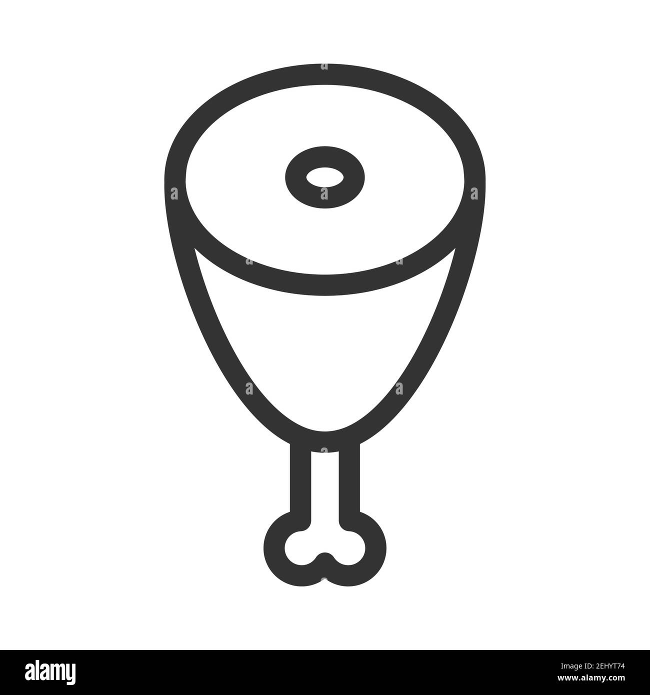 Cooked chicken leg. Simple food icon in trendy line style isolated on white background for web apps and mobile concept. Vector Illustration. EPS10 Stock Vector