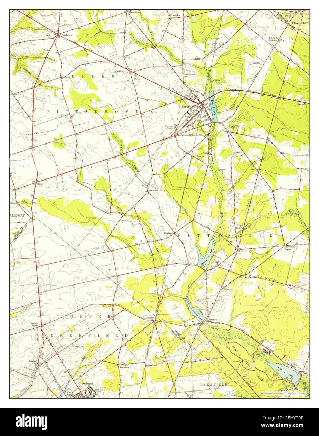 Elmer, New Jersey, map 1953, 124000, United States of America by