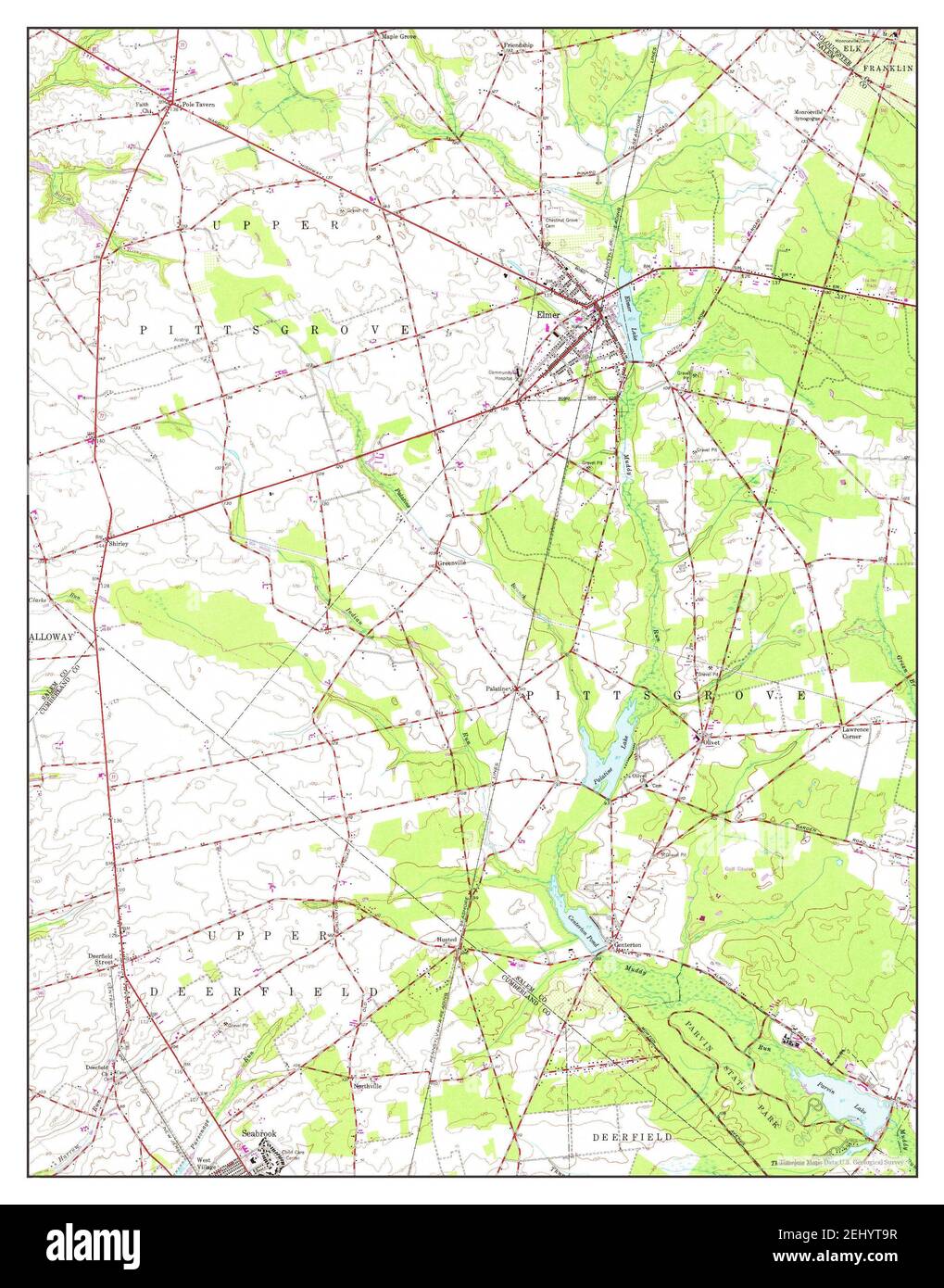 Elmer, New Jersey, map 1953, 124000, United States of America by