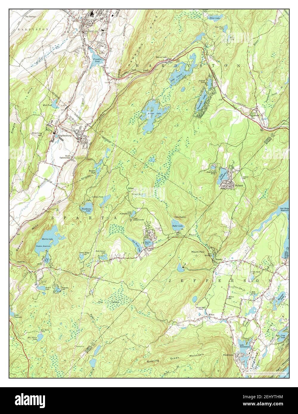 Franklin, New Jersey, map 1954, 124000, United States of America by