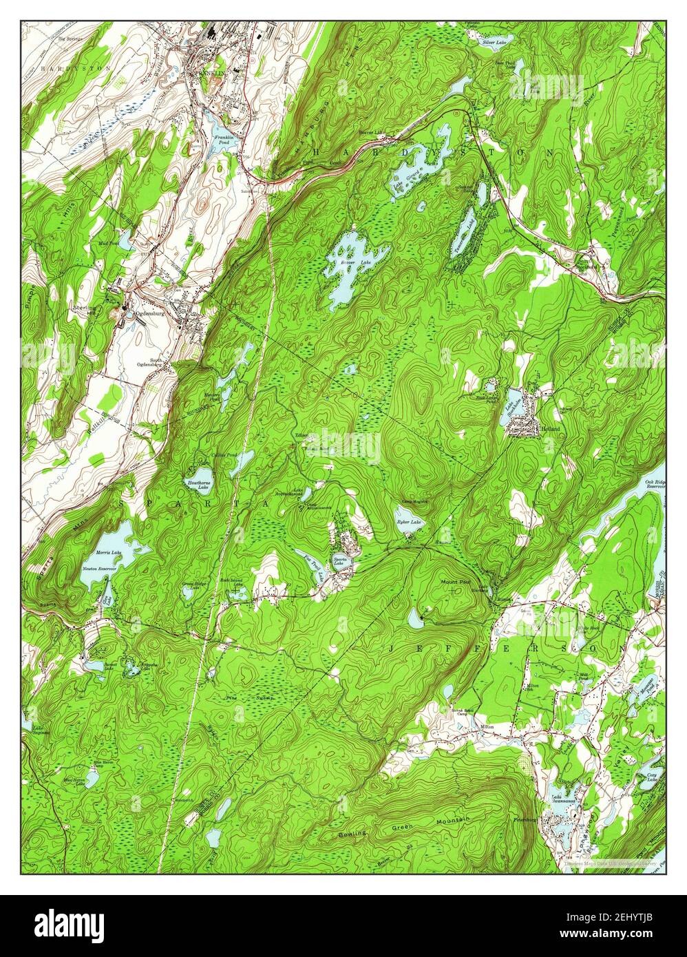 Franklin, New Jersey, map 1954, 124000, United States of America by