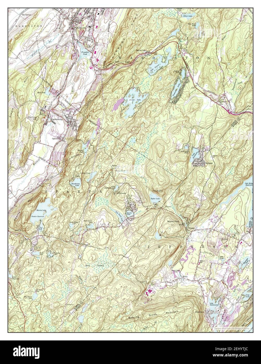 Franklin, New Jersey, map 1954, 124000, United States of America by