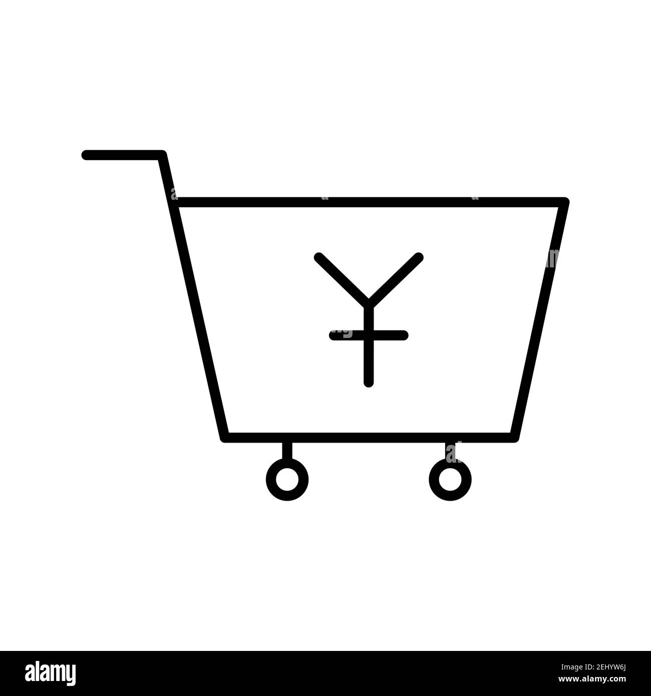 Illustration of cart line vector icon isolated on white background ...