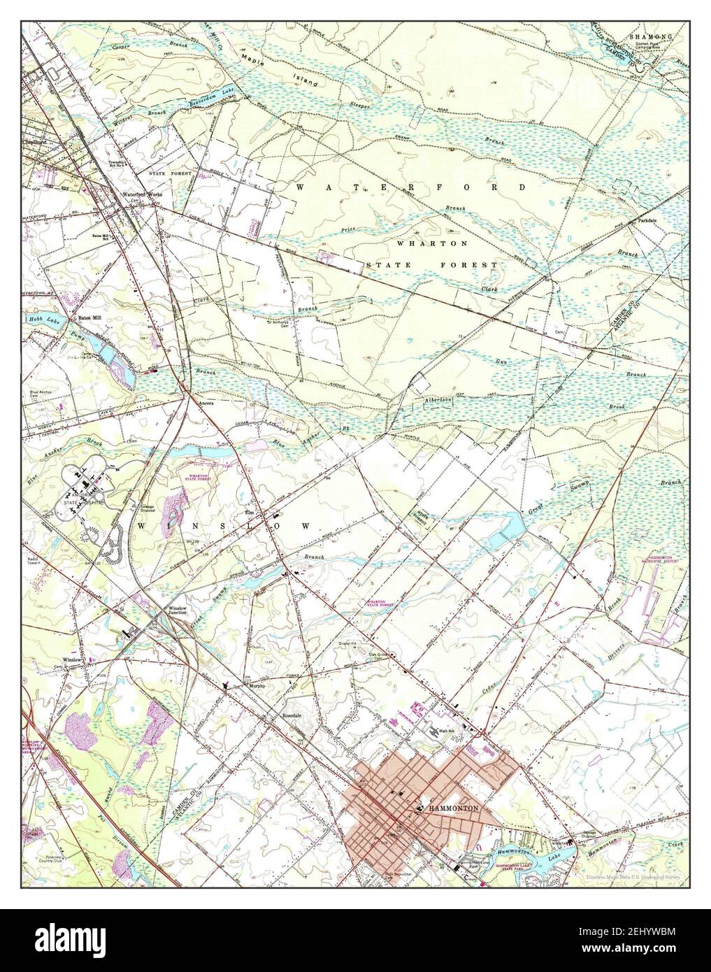 Hammonton, New Jersey, map 1966, 124000, United States of America by