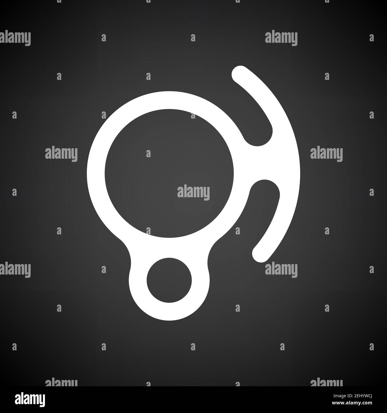 Alpinist Descender Icon. White on Black Background. Vector Illustration ...