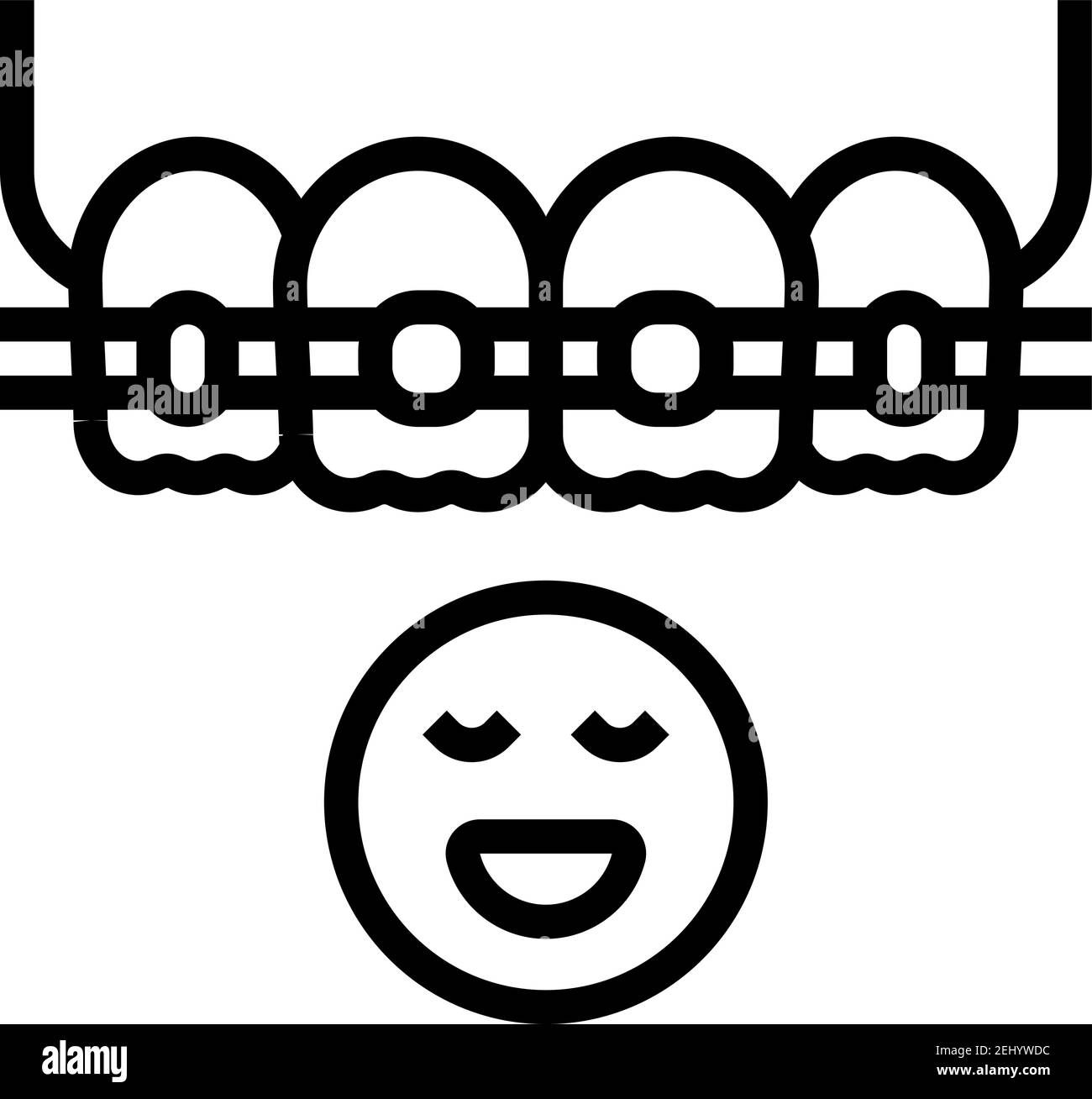 child tooth braces line icon vector illustration Stock Vector Image ...