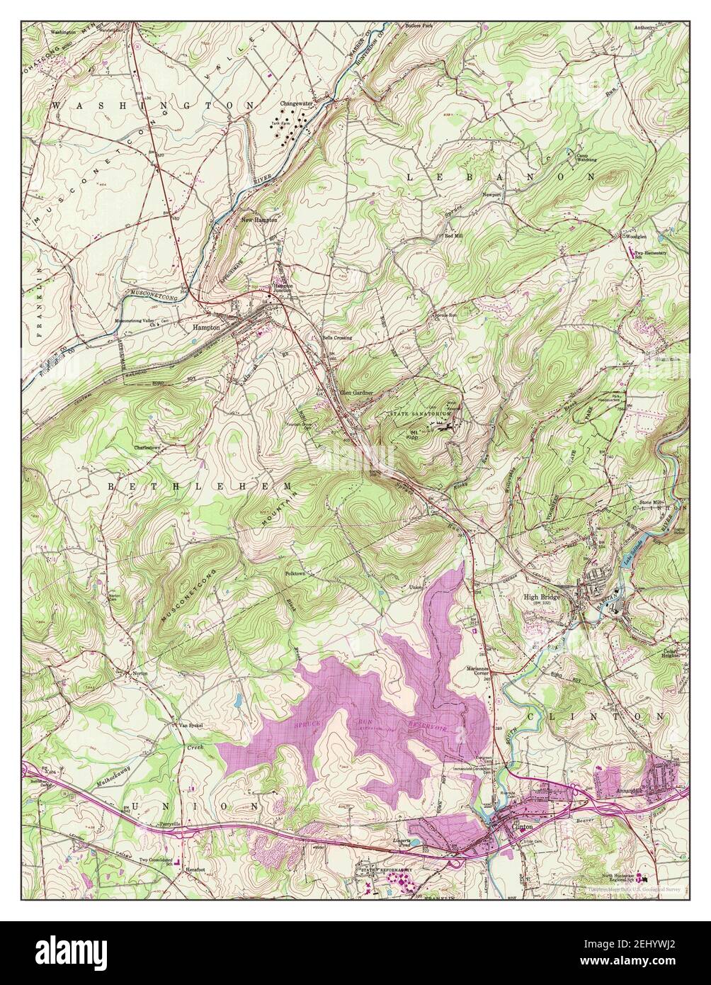 High Bridge, New Jersey, map 1954, 124000, United States of America by