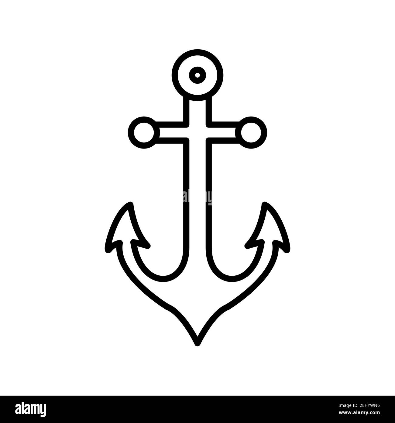 Illustration of anchor line vector icon isolated on white background ...