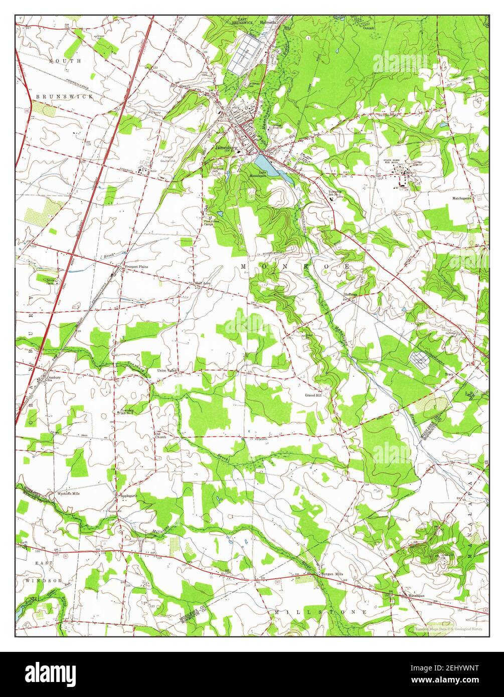 Jamesburg, New Jersey, map 1953, 124000, United States of America by