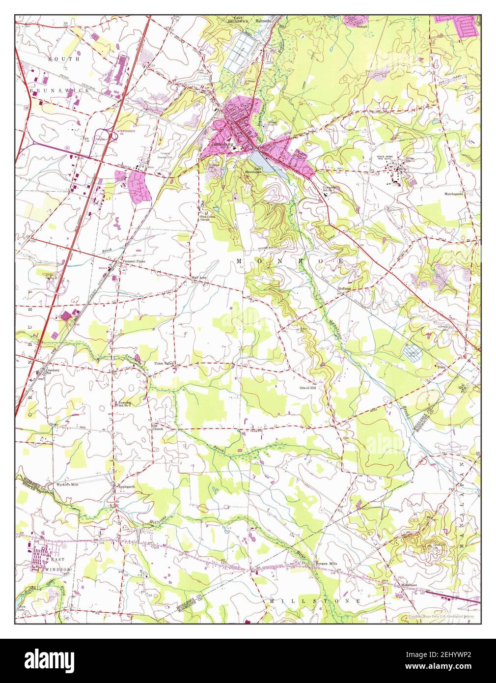 Jamesburg, New Jersey, map 1953, 124000, United States of America by