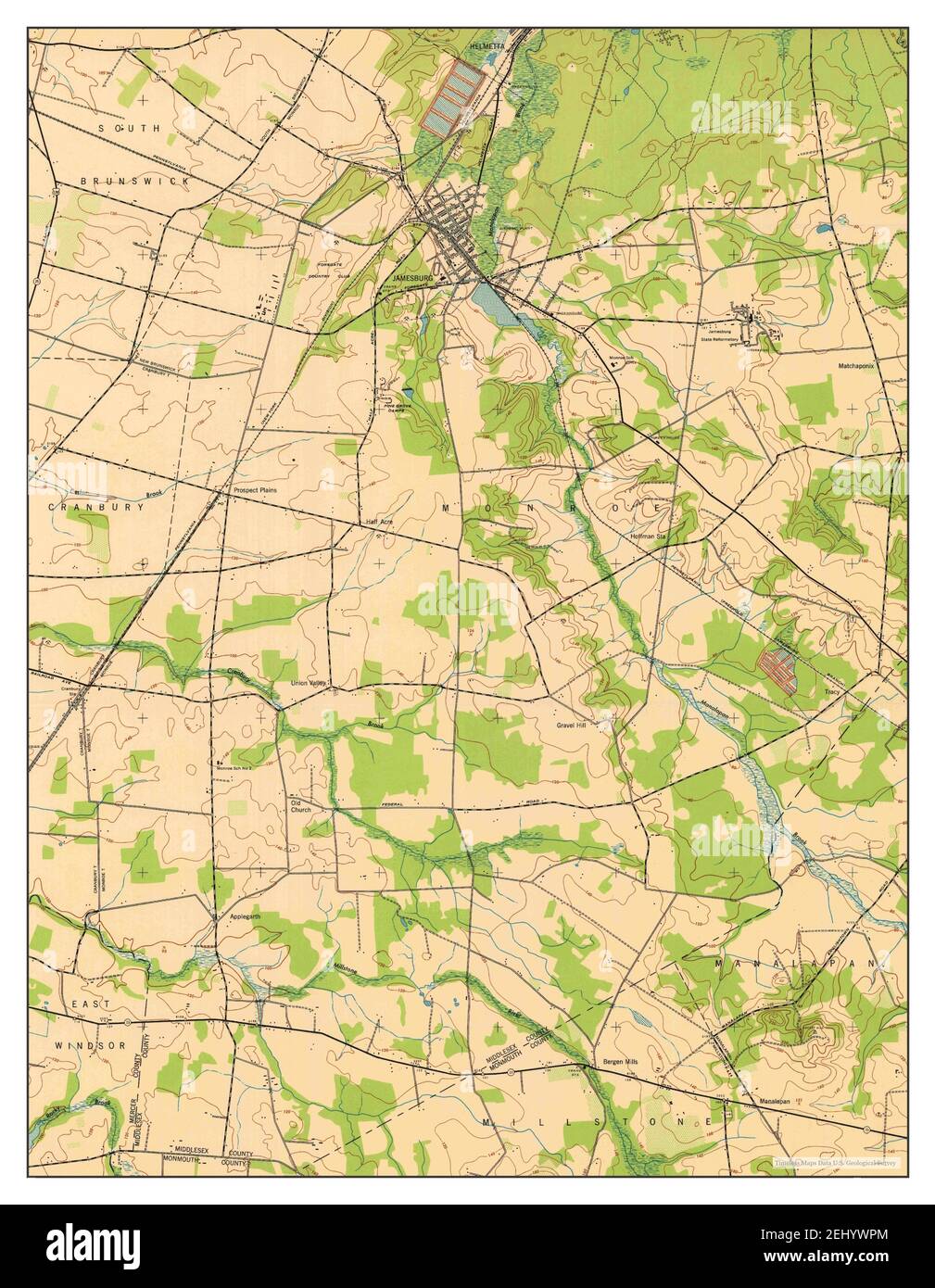 Jamesburg, New Jersey, map 1947, 124000, United States of America by