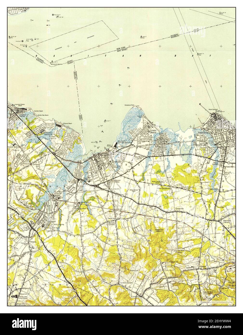 Keyport, New Jersey, map 1947, 124000, United States of America by